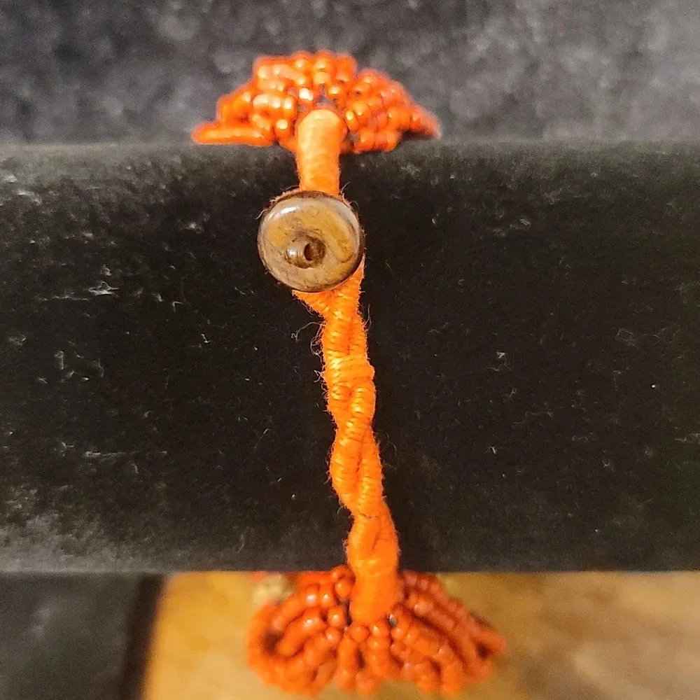 Orange  And turquoise stone bracelet - Picture 3 of 4